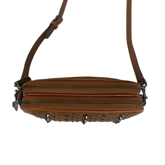 Coach Saddie All Stud Grommets Pouch small crossbody brown suede - Picture 3 of 16